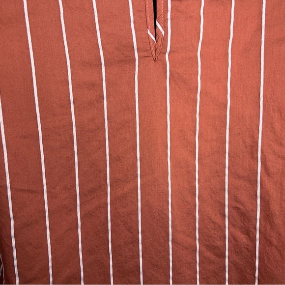 Medium Sweet Claire Salmon Mauve White Striped Top 3/4 Sleeve Textured - Picture 8 of 15